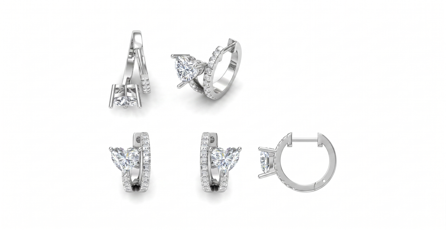 Hoop Heart Earrings / HK2501128-E