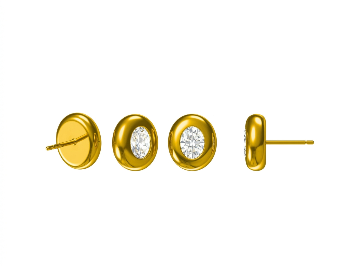 Gold and Diamond Stud Earrings / HK2509034-E