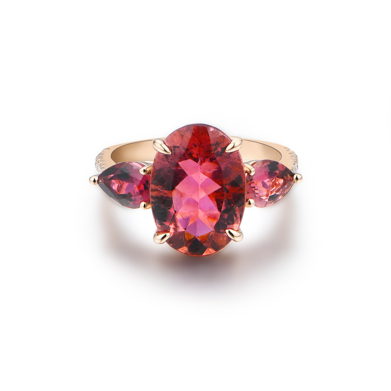 Lily Pink Tourmaline Diamond Ring / PK-49R/TTR