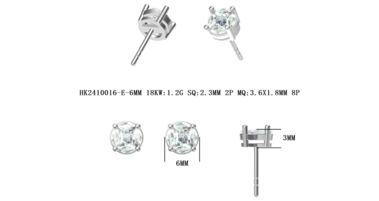 HK2410016-E(PK-170E-6mm) / Diamond Earrings