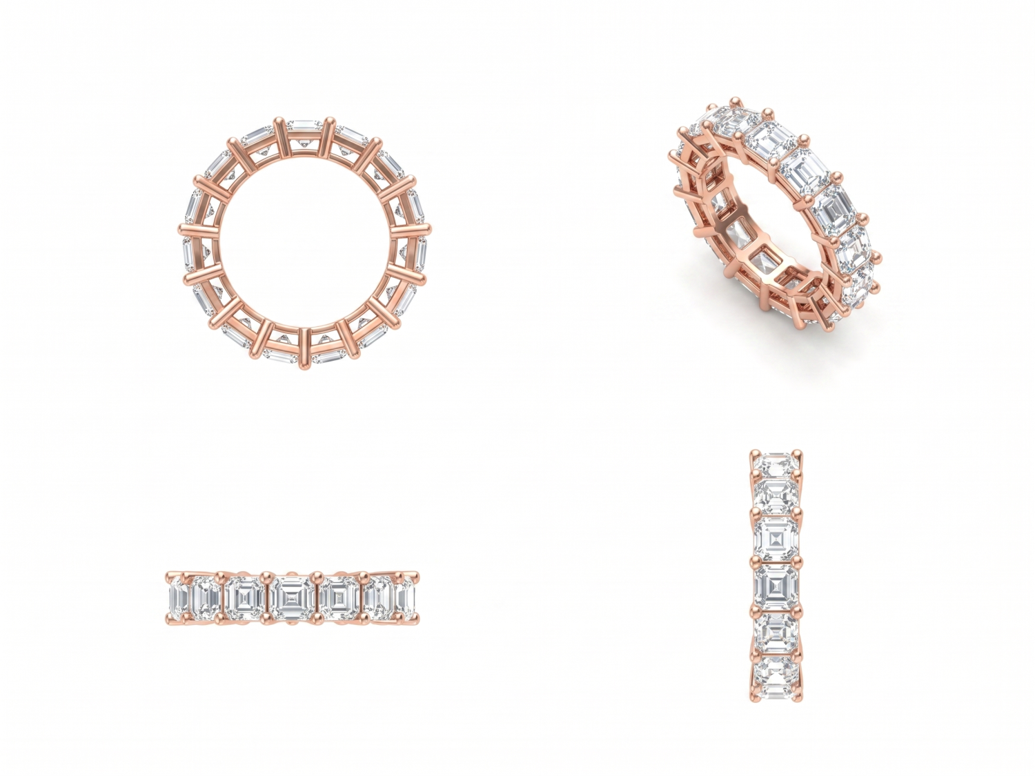 Asscher Cut Eternity Diamond Ring / MDG-R-1543
