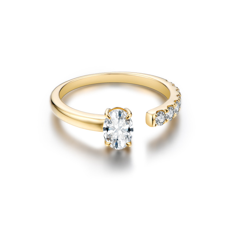 Designer Oval Space Diamond Ring / PK-26R+1/SCR