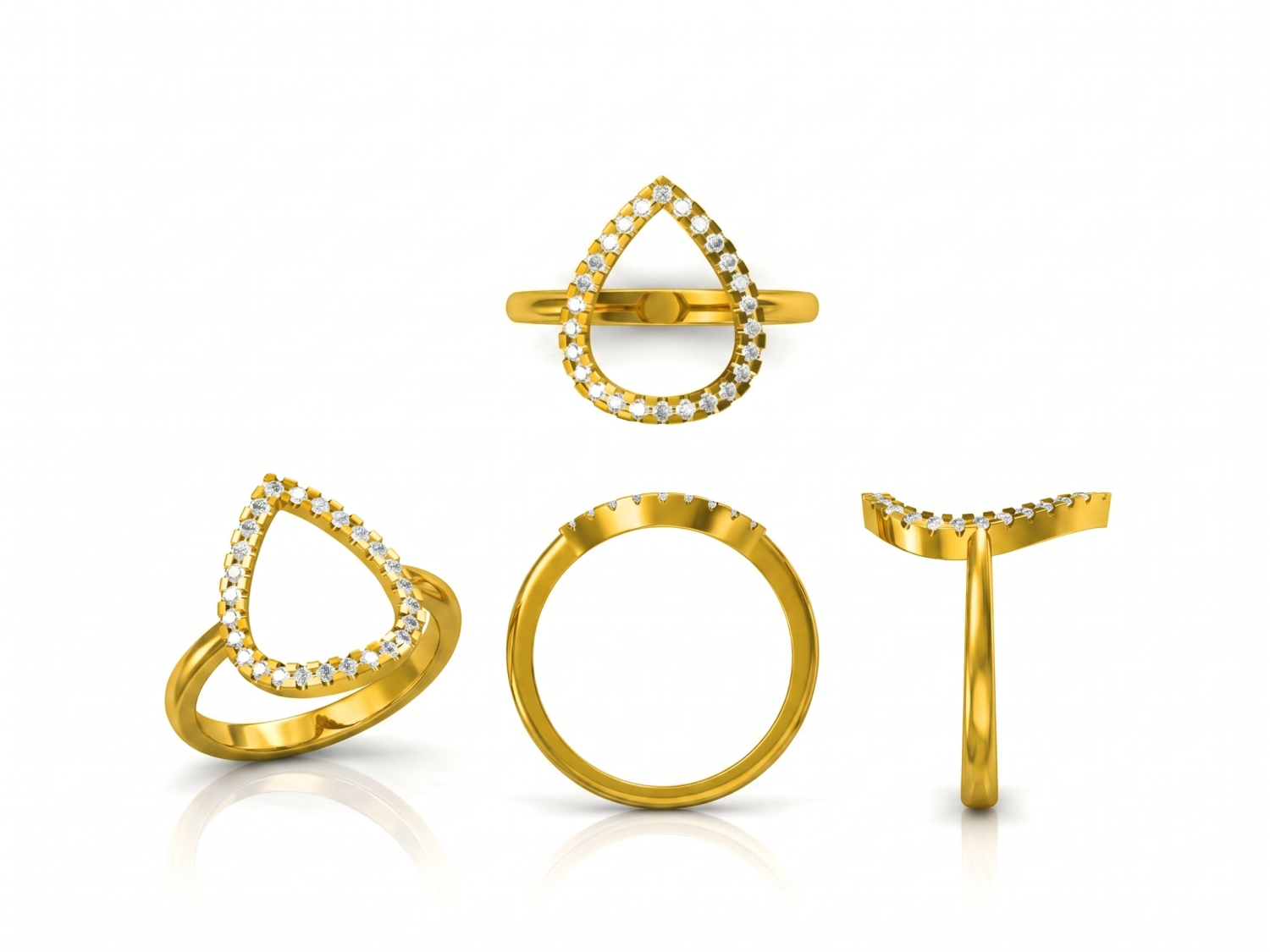 Pear Halo Ring / HK260126-R