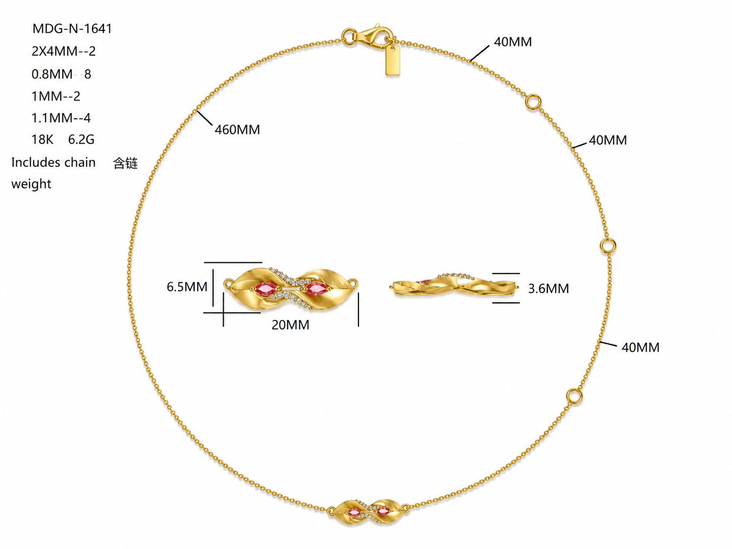 Diamond Necklace / MDG-N-1641