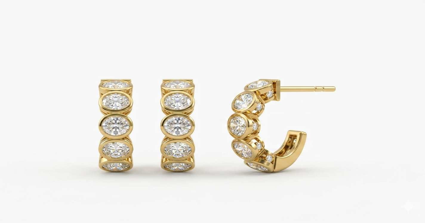 Gold and Diamond Earring / HK2501116-E