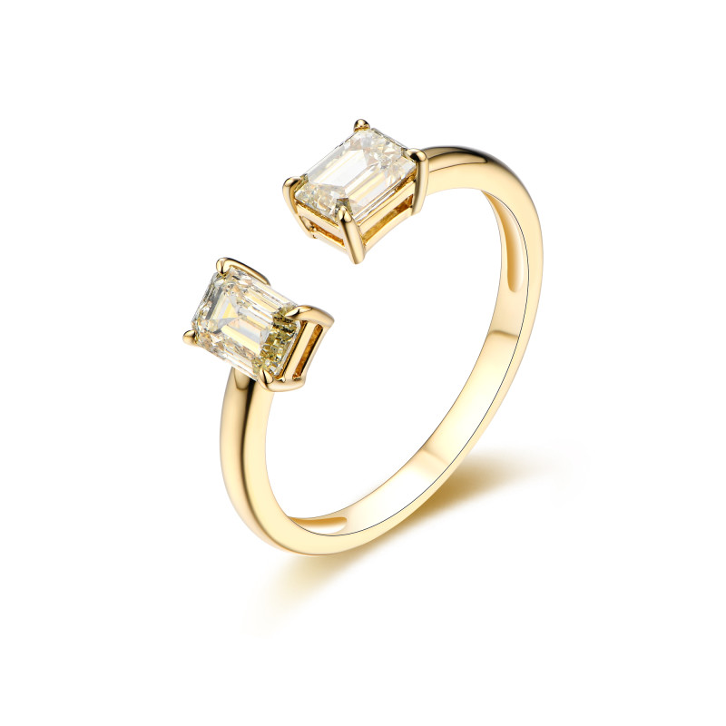 Emerald Light Yellow Open Diamond Ring / PK-34R/MRSR