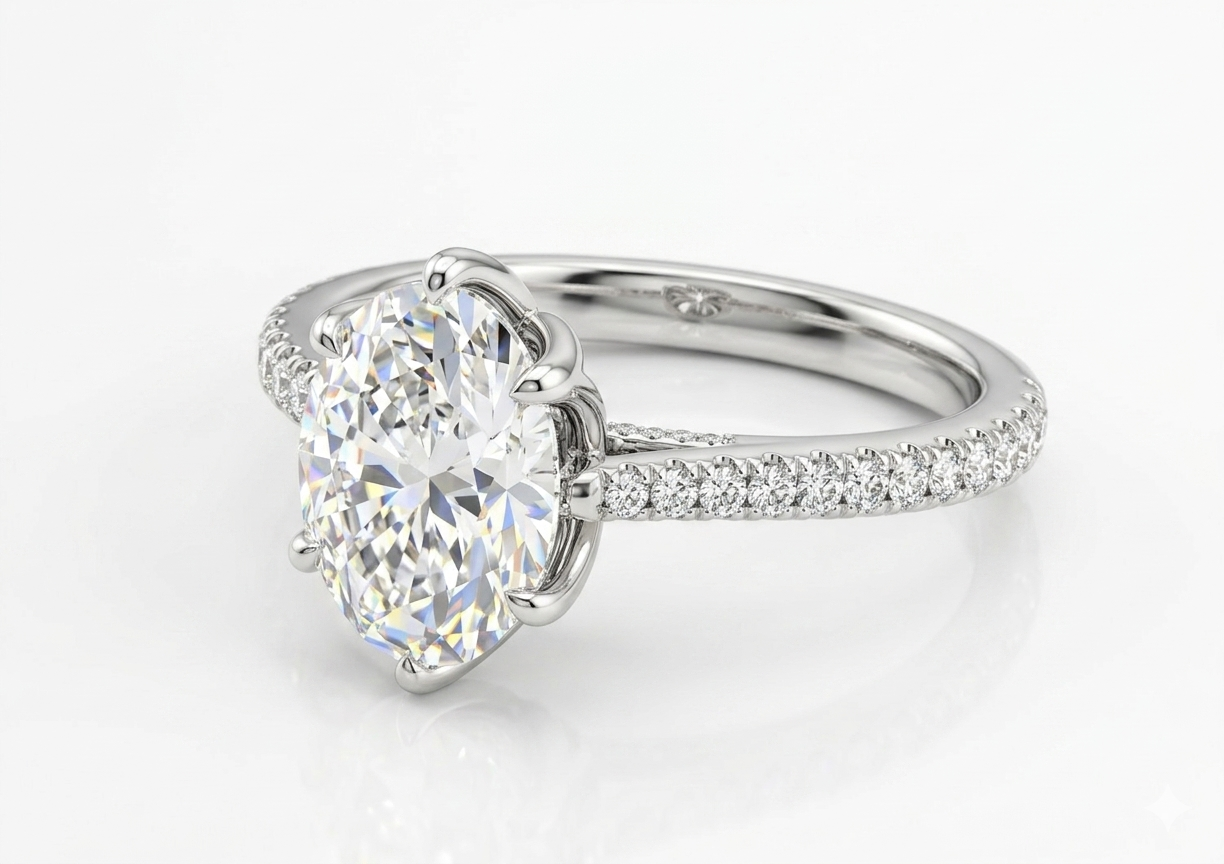 3ct Oval Engagement Ring / MDG-R-575