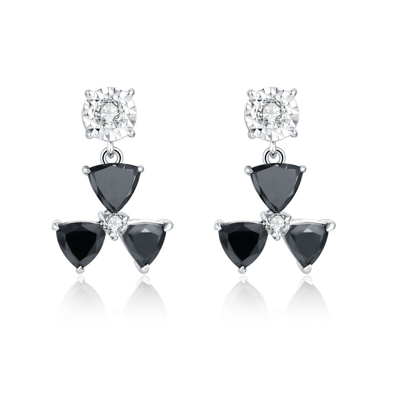Black & White Diamond Earrings / PK-46SE/NAR