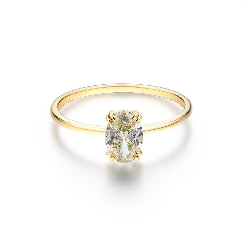 Light Yellow Simple Diamond Ring / PK-71R+2/SNR