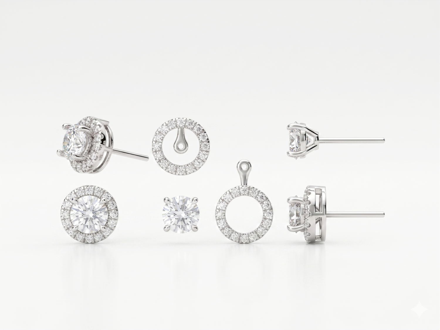 Round Diamond Studs with Jacket / HK2501138-E