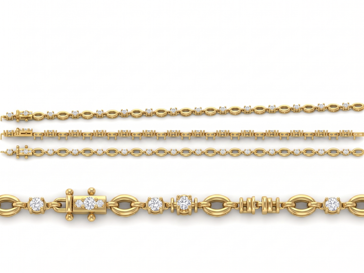 Bracelets Chain with Alternative Diamonds / HK2501114-L