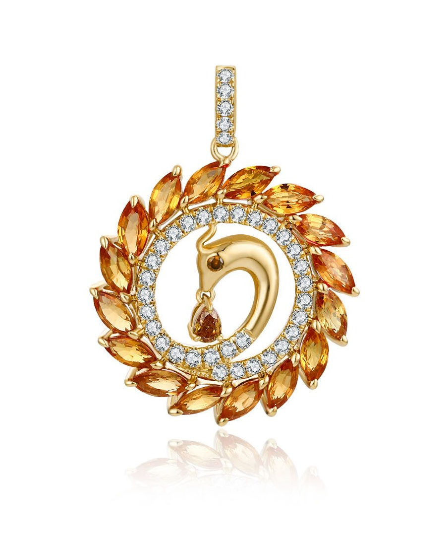 Yellow Sapphire and Diamond Pendant / PK-61SP+1/SCR