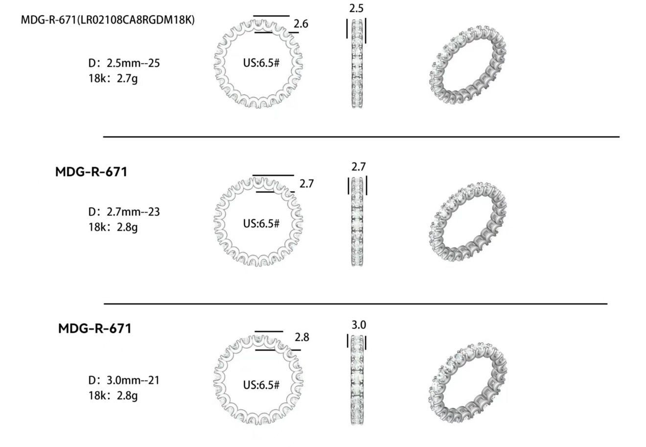 Diamond Eternity Ring / MDG-R-671-2.5mm(PK-371R)