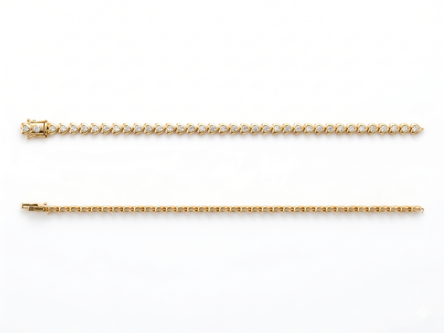 Heart Tennis Bracelets With Round Diamond / MDG-B-1471