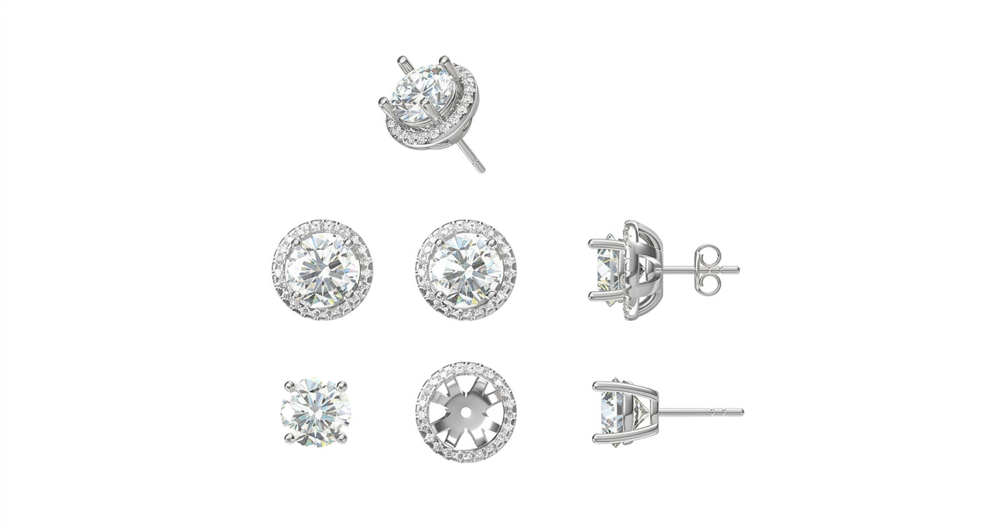 Diamond Stud Earrings / HK260106-E