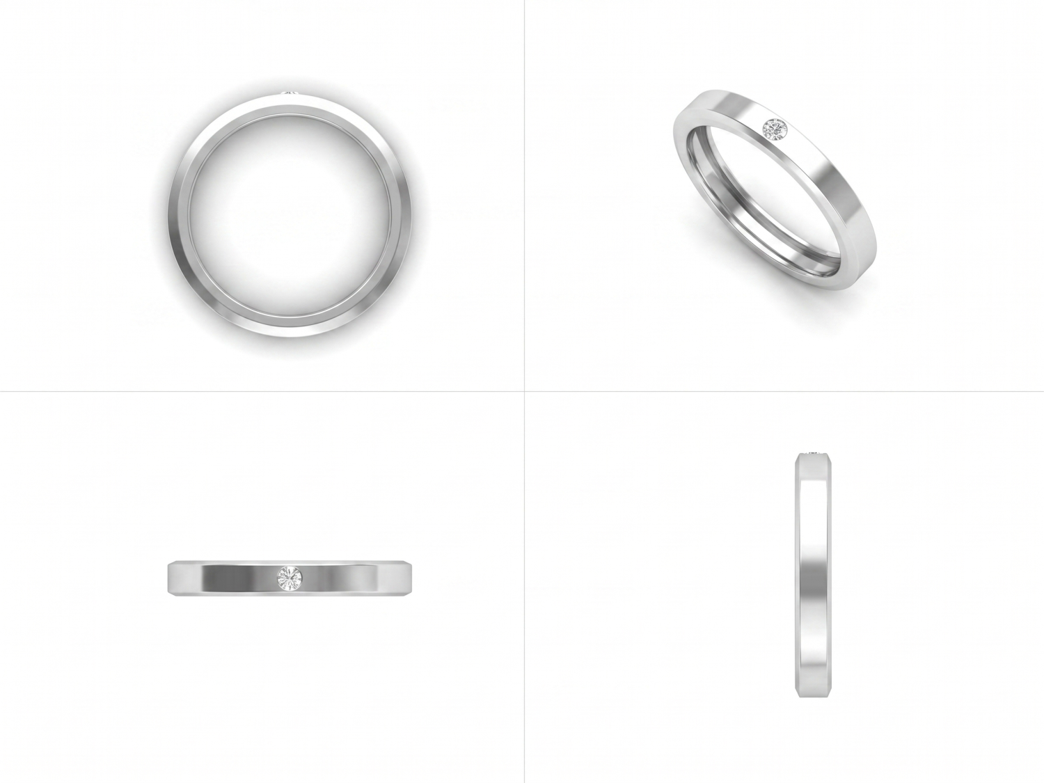 Wedding Band Ring 1 Stone / MDG-R-1564