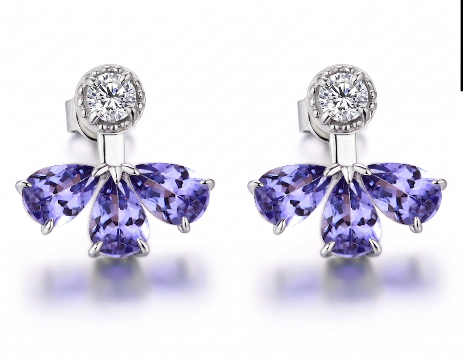 Floral Tanzanite Earrings / PK-19E/HTR