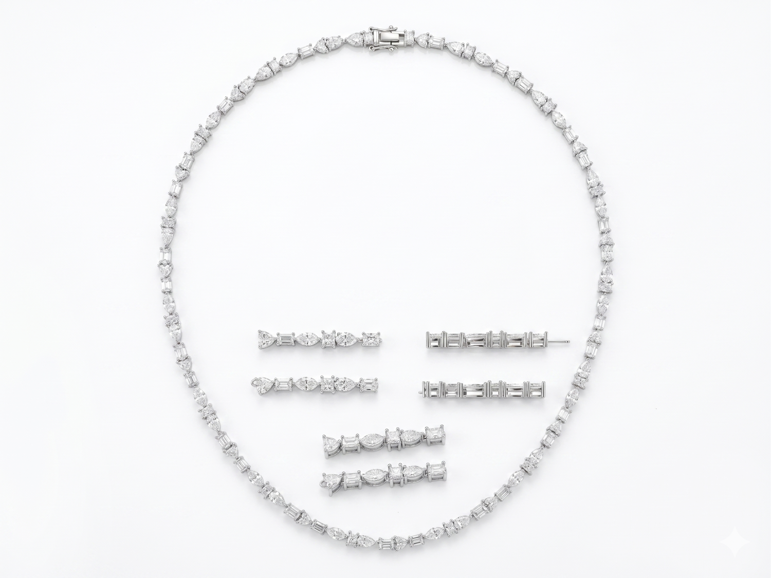 Multi Shape Tennis Necklace / HK2508038-N