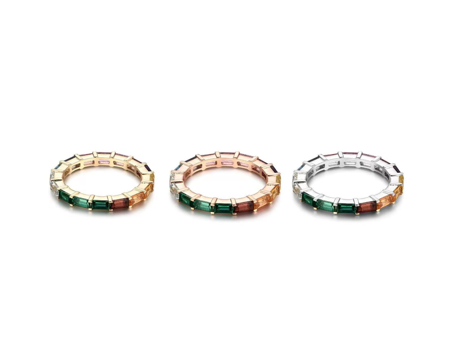 Multi Sapphire Baguette Eternity Ring / PK-64R/NRR
