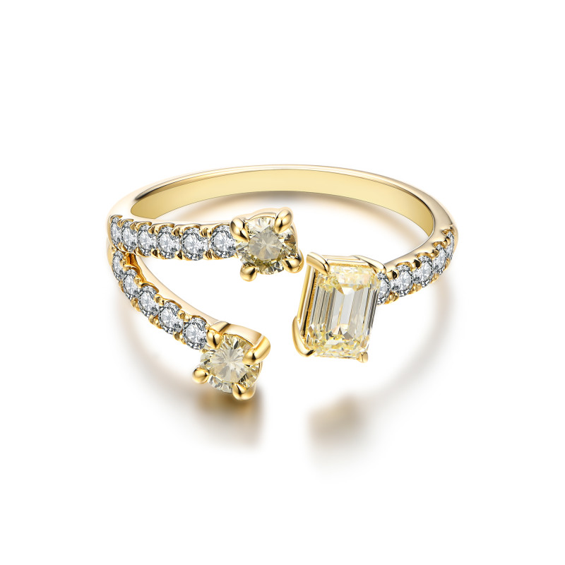 Multi Shape Light Yellow Diamond Ring / PK-39R/MRRR