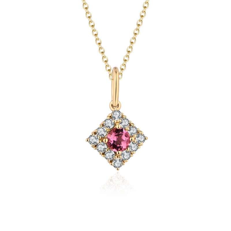 Pink Box Pendant with Chain / PK-30P/CNR