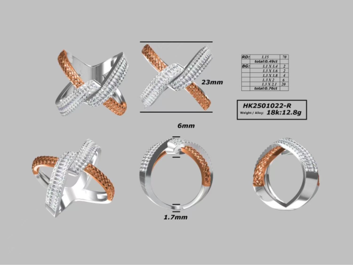 HK2501022-R(PK-394R) / Diamond and Gold Ring
