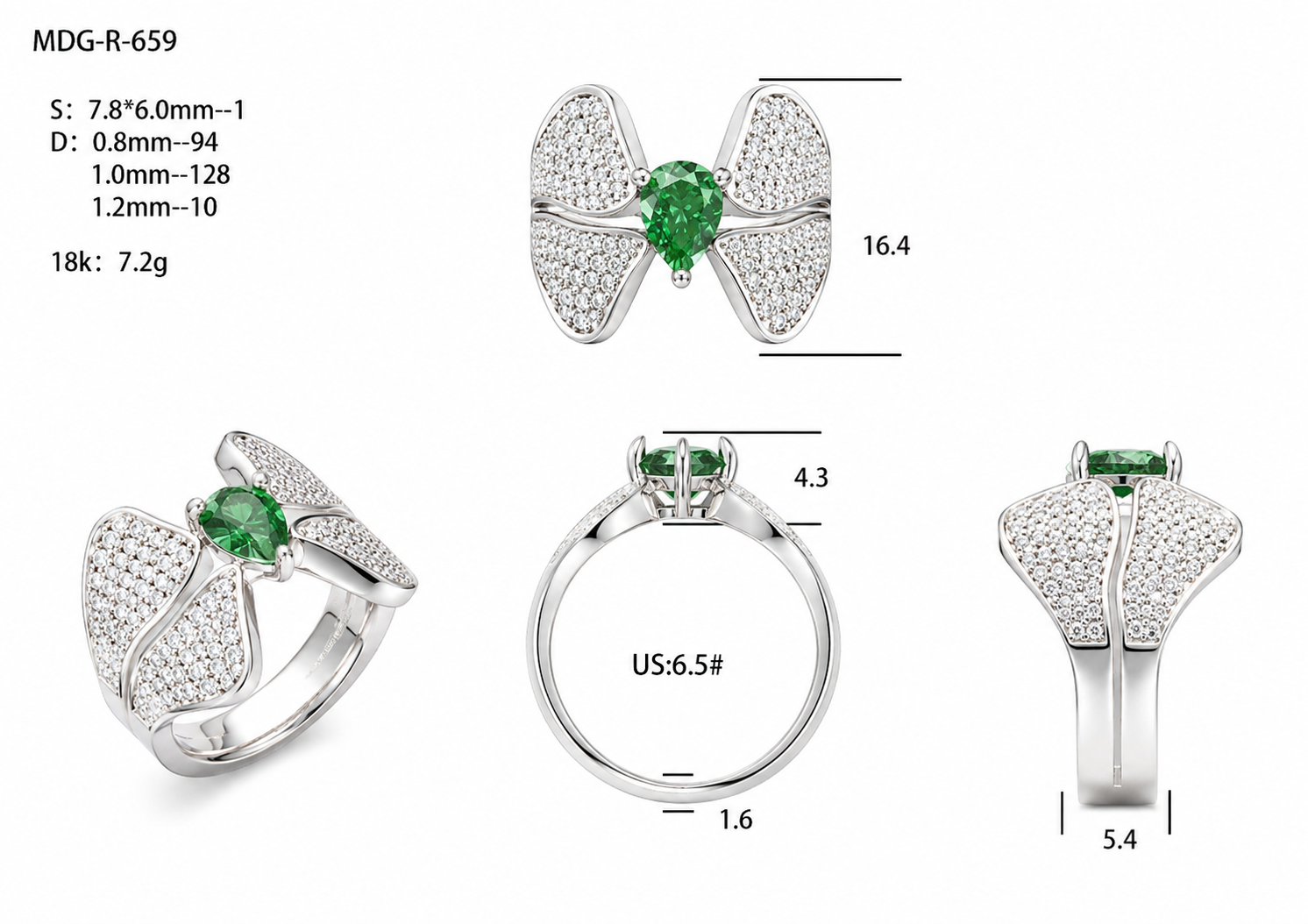 Emerald and Diamond Ring / MDG-R-659 (PK-346R)