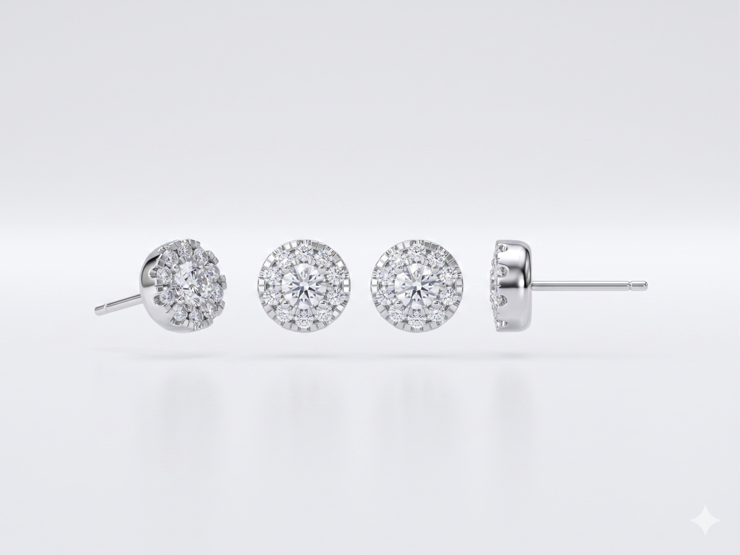 Earring Stud With Halo / HK2501144-E