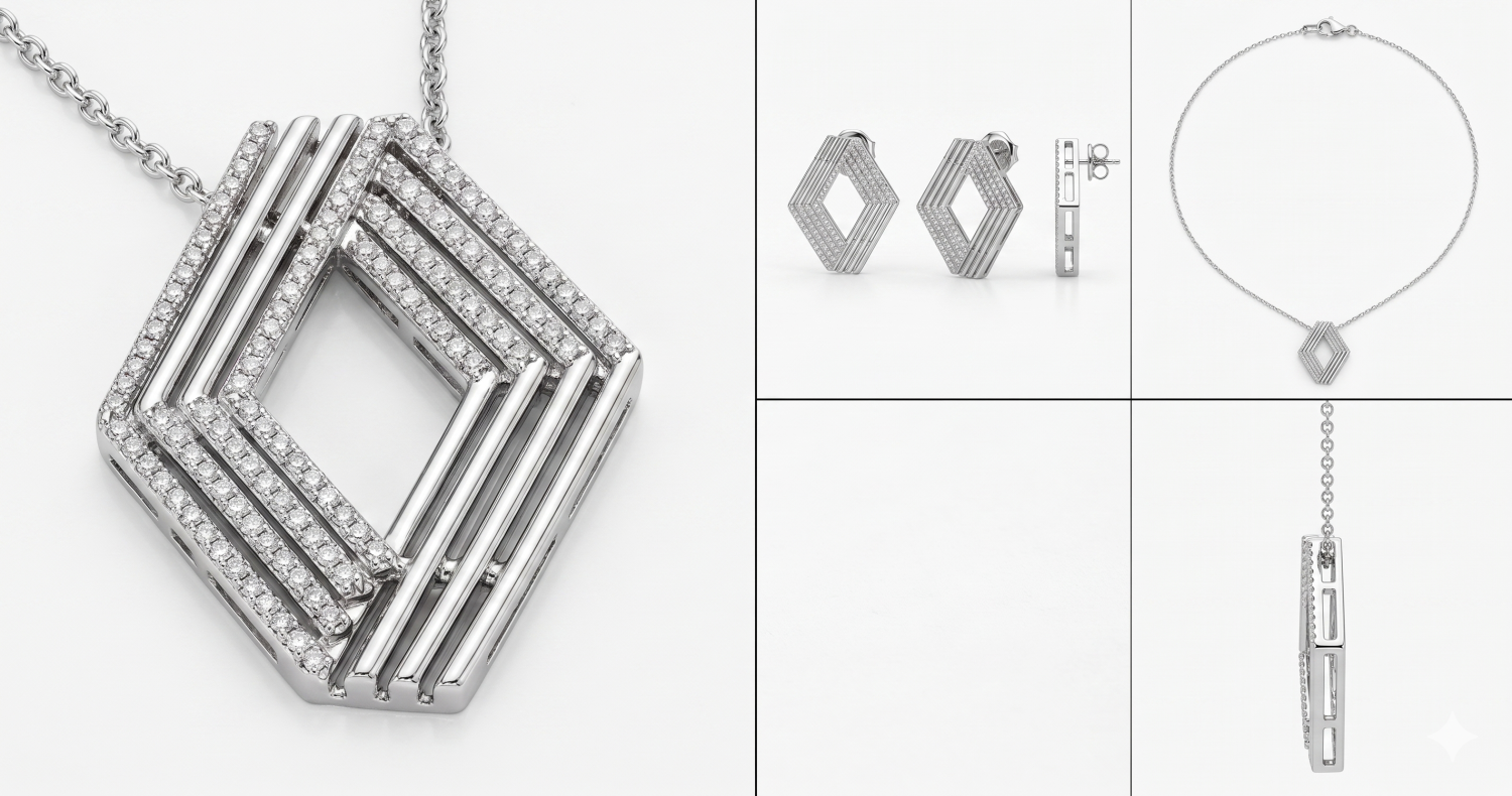 Necklace Rhombus Motif / HK2507029-N
