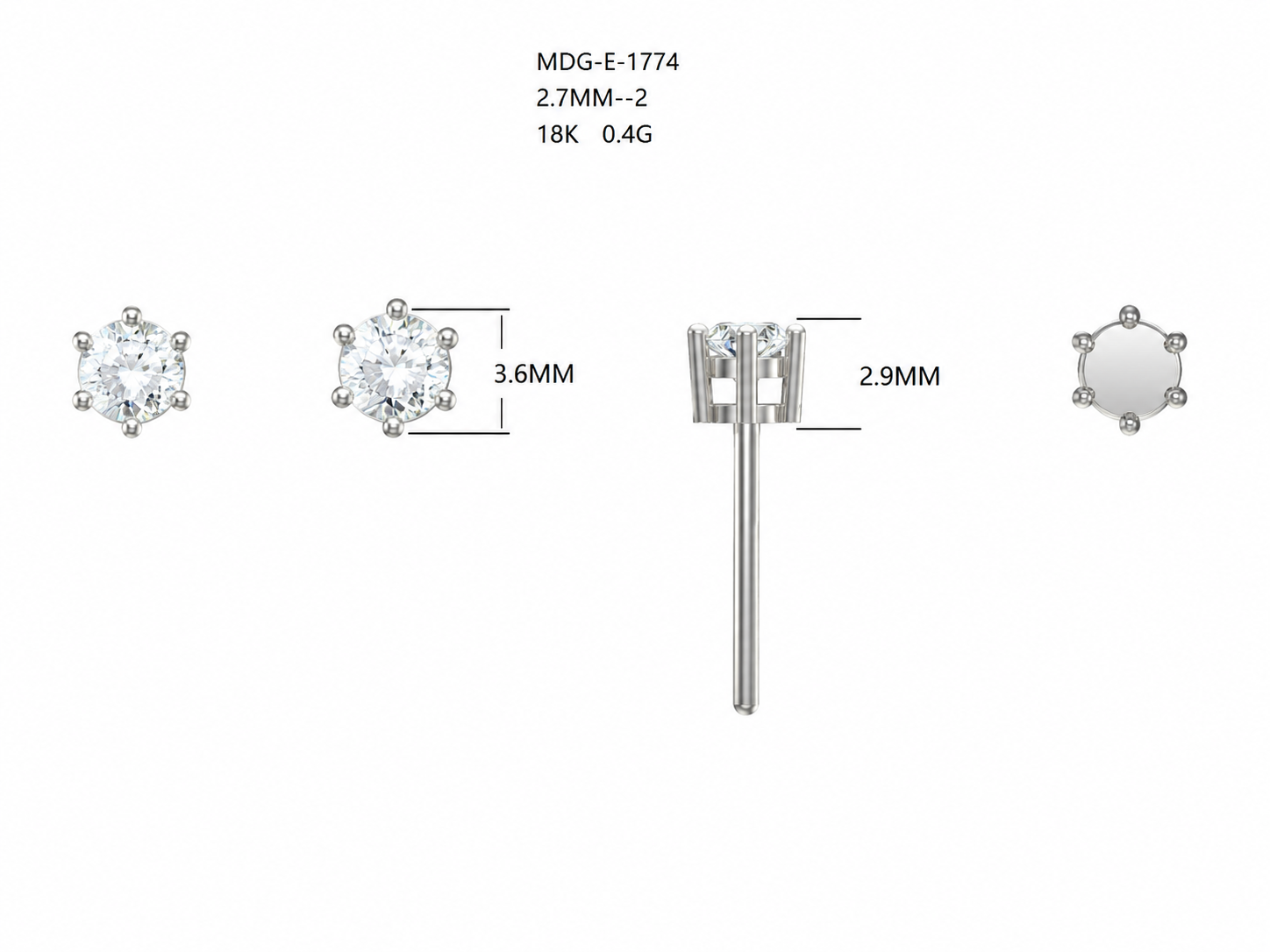 Diamond Earrings / MDG-E-1774