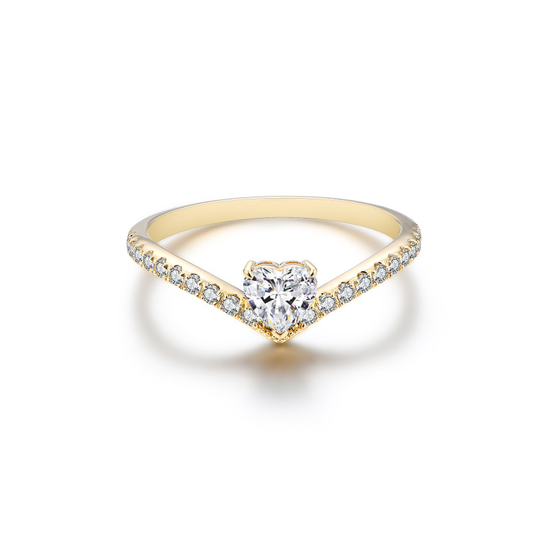 GIA Certified Heart White Diamond Ring / PK-18R/AOR