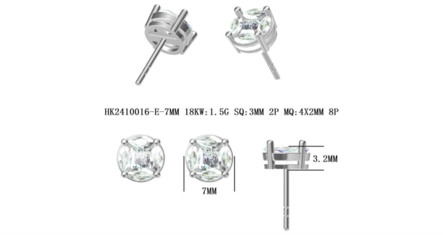 HK2410016-E(PK-171E-7mm) / Diamond Earrings
