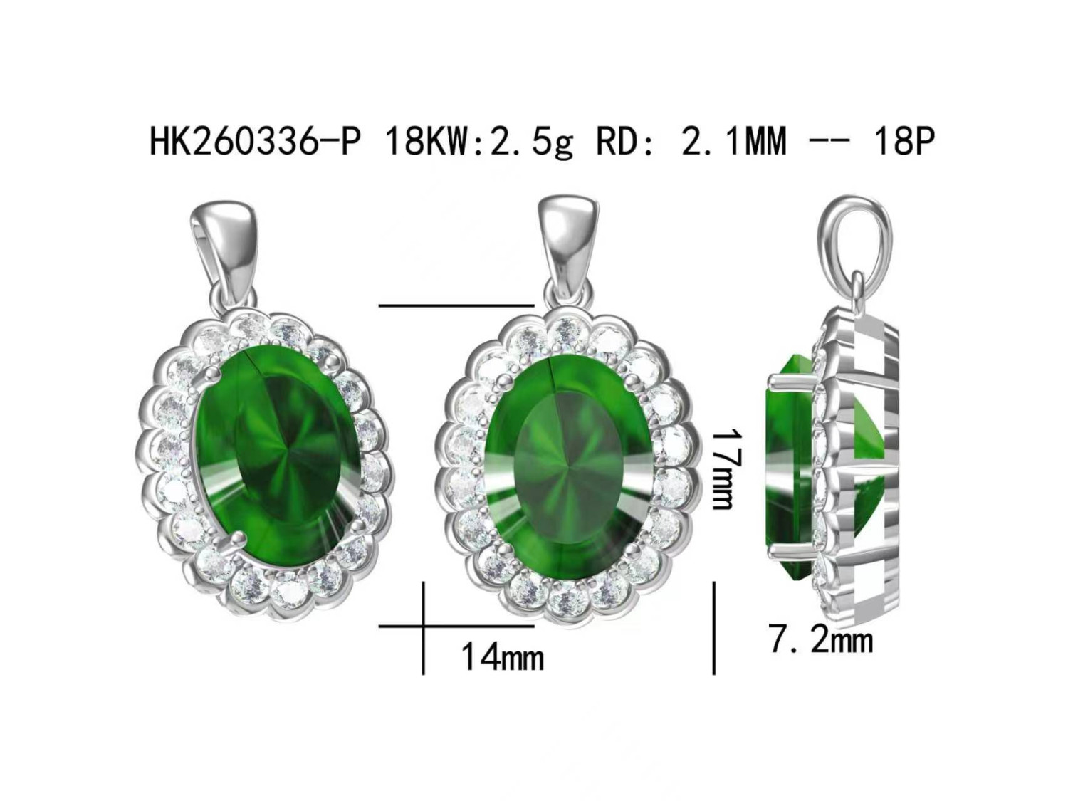 Gemstone Pendant / HK260336-P
