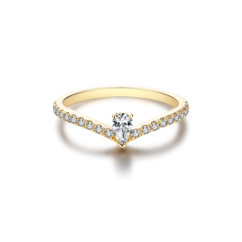 Pear Designer Half Eternity Diamond Ring / PK-104R/HRR