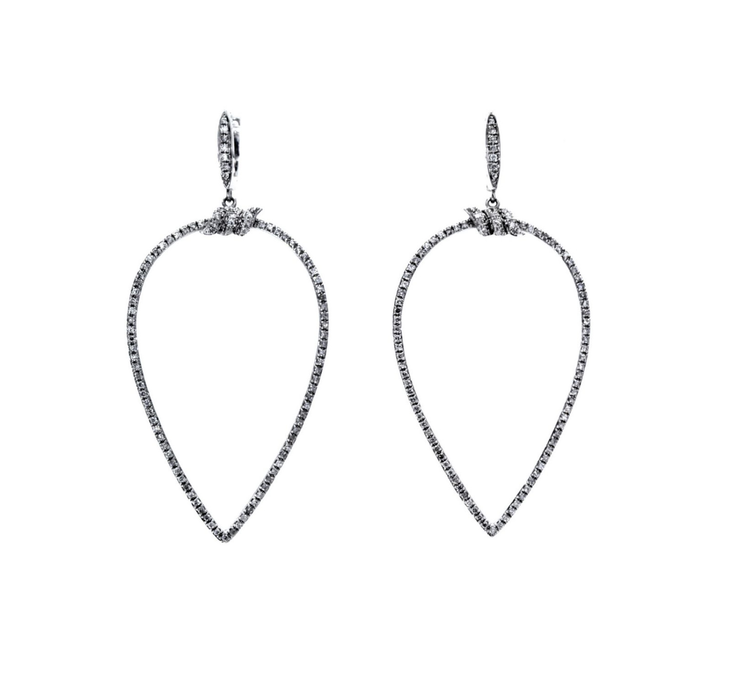 Pear Long White Diamond Earrings / PK-8EO/MRSR