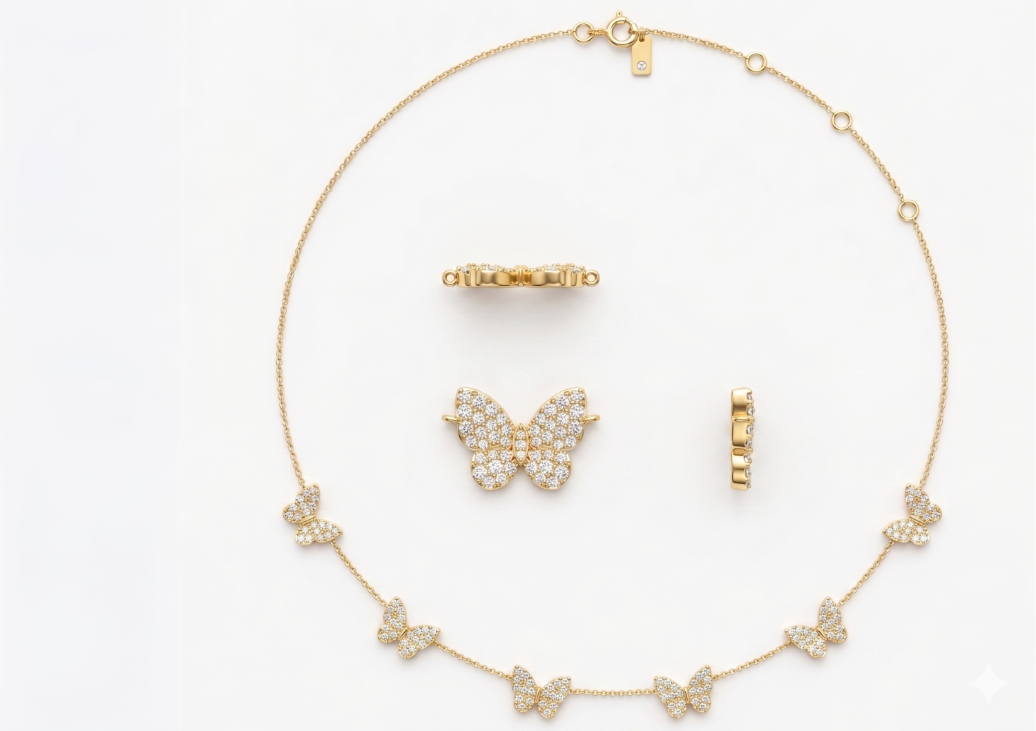Butterfly Station Necklace / MDG-N-431