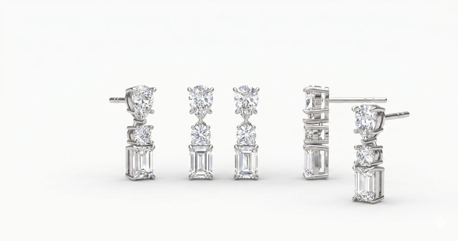 Multi Shape Drop Earrings / HK250911-E