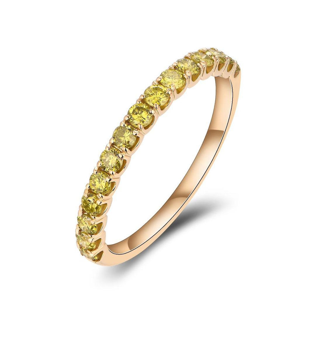 Classic Golden Yellow Diamond Half Eternity Ring / PK-15R+3/CMR