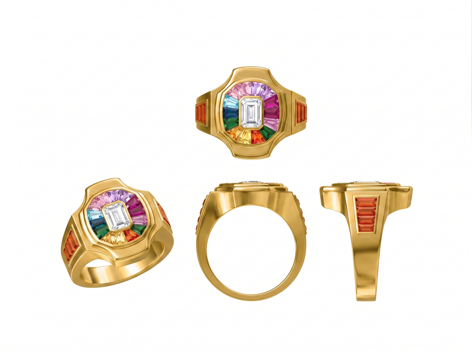 Multi Sapphire Statement Ring / HK2508046-R