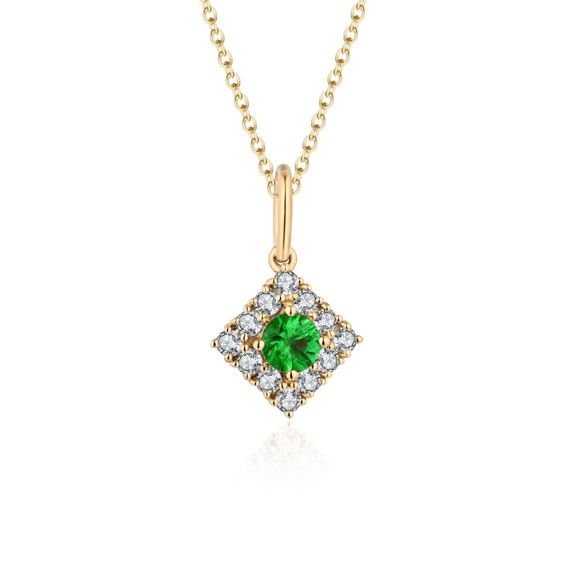 Emerald Box Pendant with Chain / PK-30P/HRR