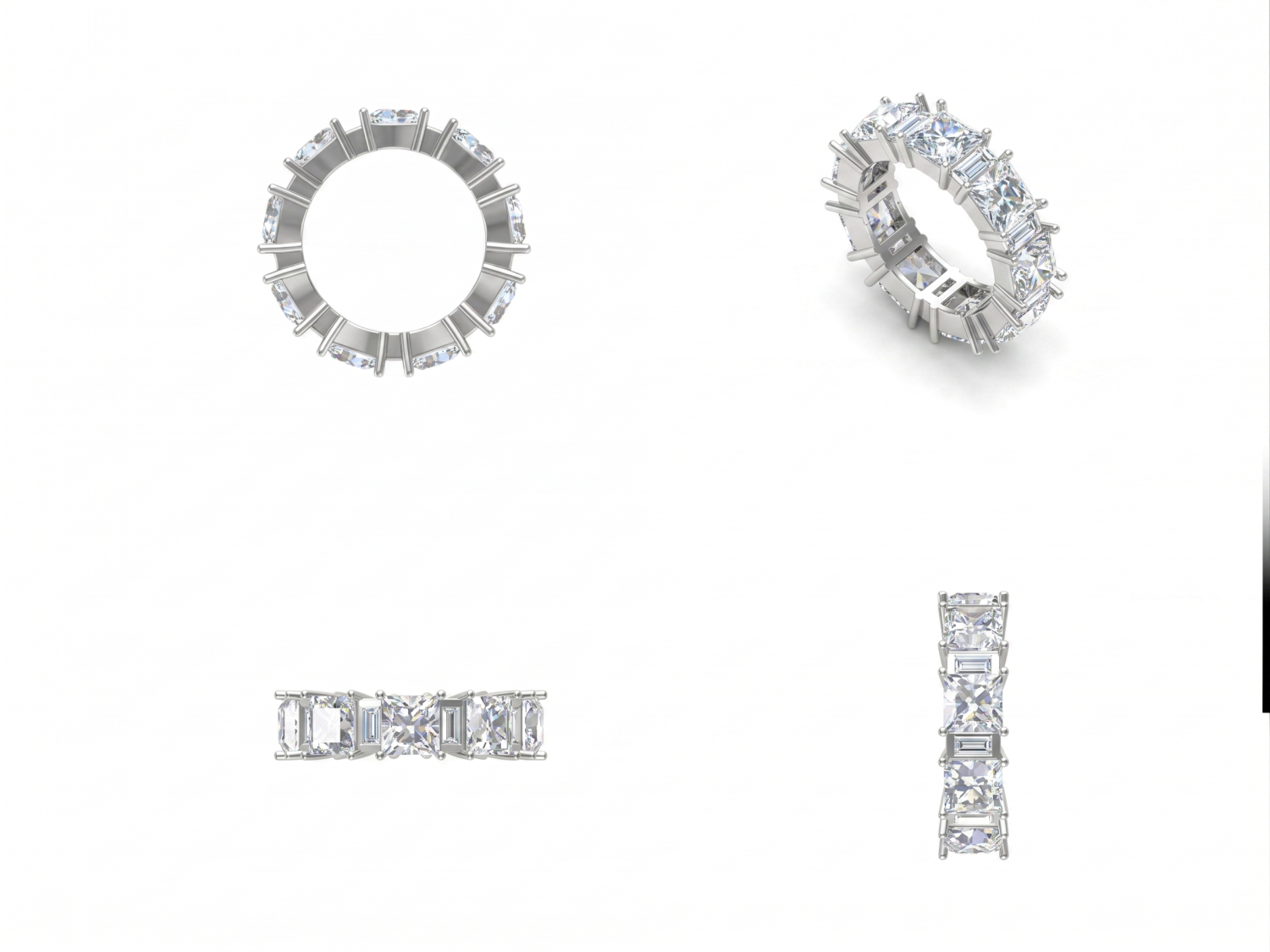 Asscher Diamond Eternity Ring / MDG-R-1535