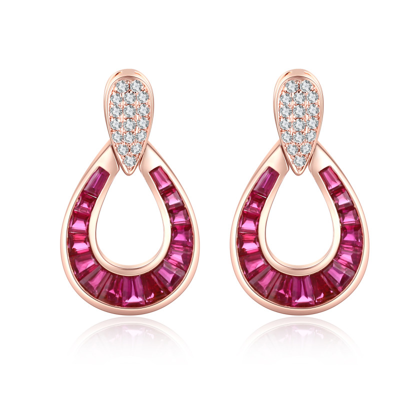 Horse Shoes Ruby and Diamond Earrings / PK-12SE/HOR