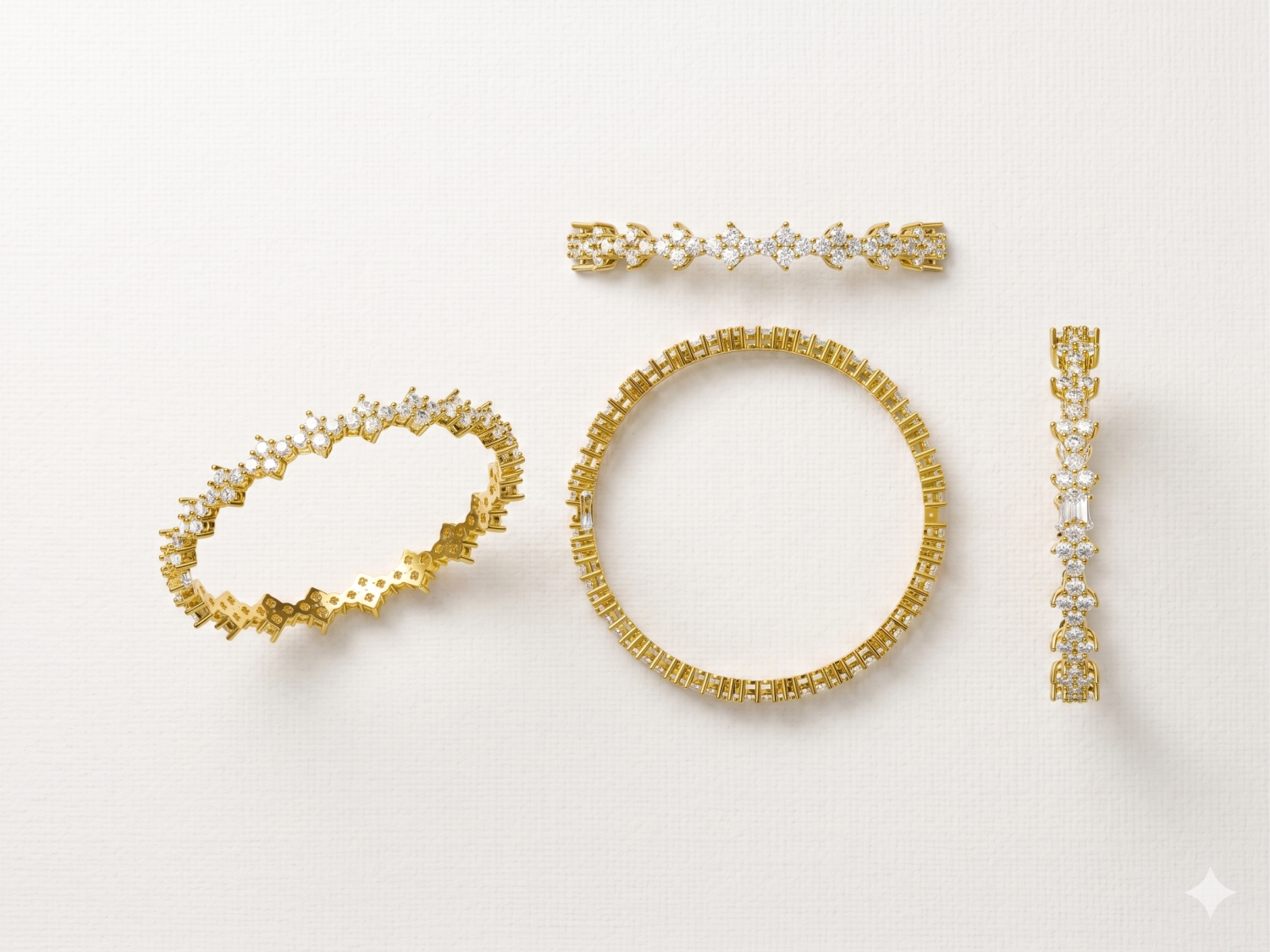 Round Bangle with Round Diamonds / HK260127-B