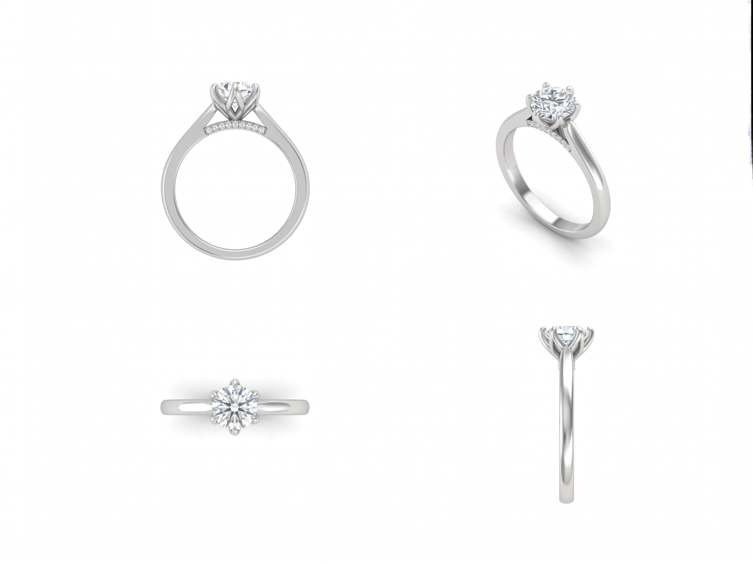 1ct Engagement Ring with Gallery / MDG-R-1490