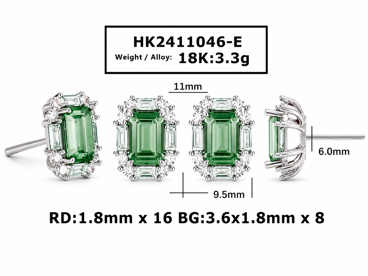 Gemstone Earrings / HK2411046-E(PK-147E)