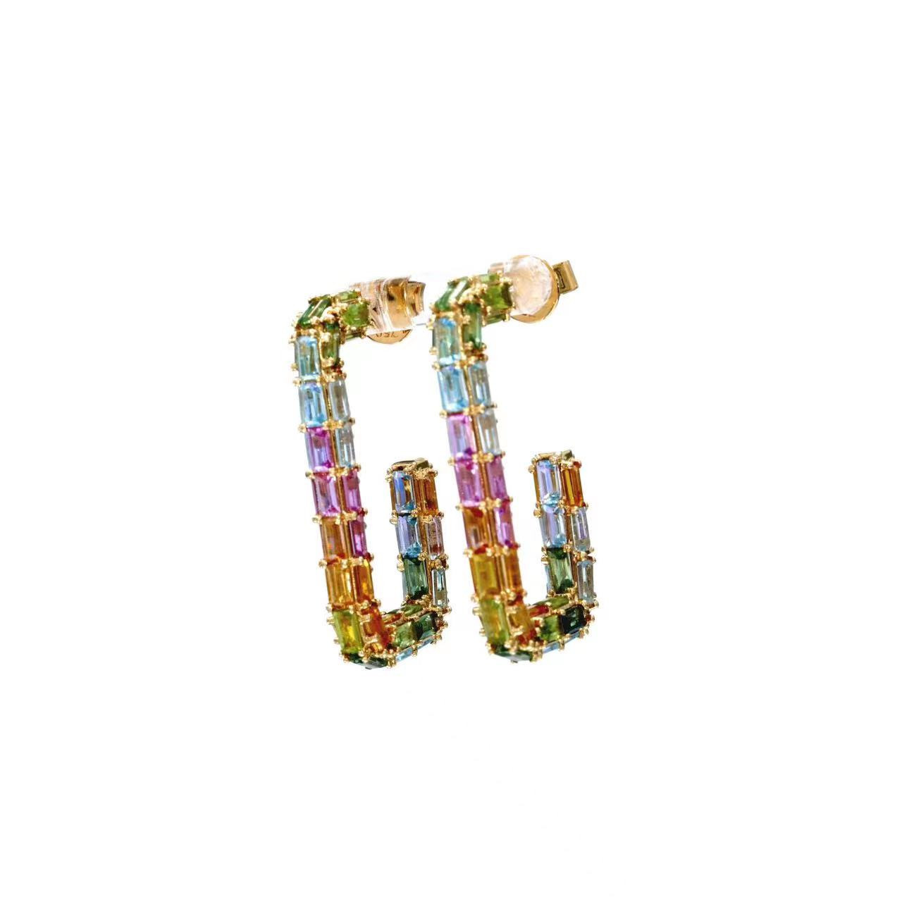 Multi Sapphire Earrings / PK-10E/MHHR