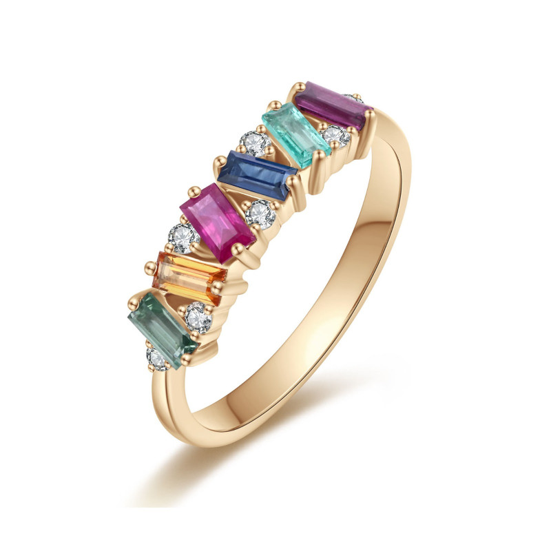 V Multi Sapphire and Diamond Ring / PK-14SR/NTR