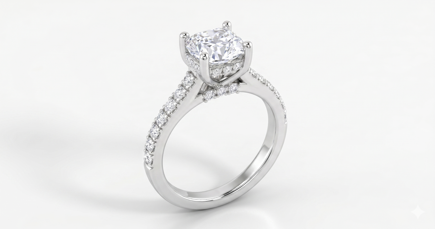 Cushion Engagement Ring / HK260104-R