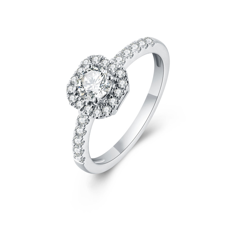 Round White Diamond Ring / PK-175R/TER