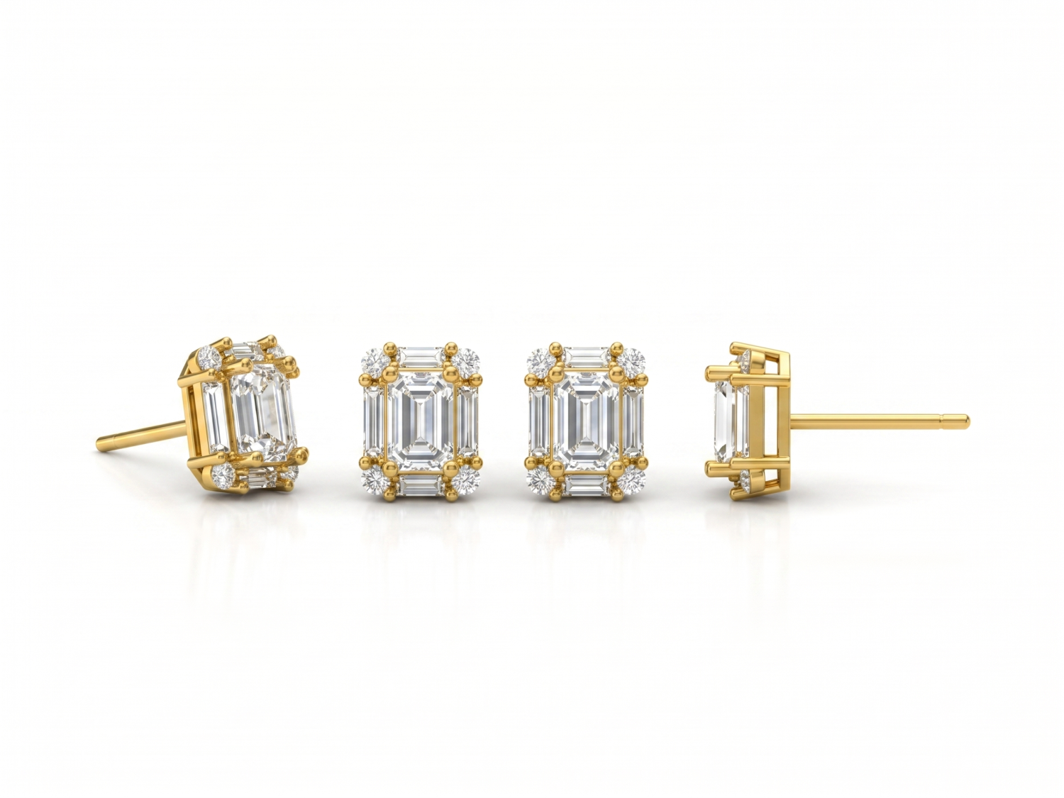 Illusion Octagon Diamond Earrings / HK2501210-E